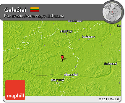 Physical 3D Map of Geležiai