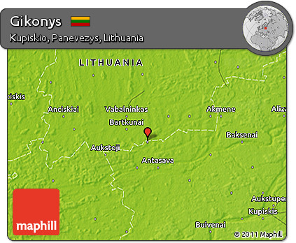 Physical 3D Map of Gikonys