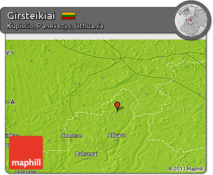 Physical 3D Map of Girsteikiai