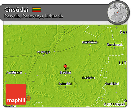 Physical 3D Map of Girsūdai