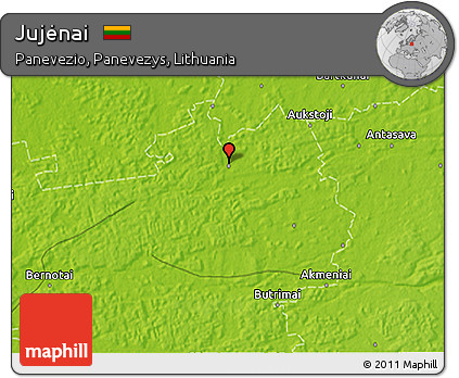 Physical 3D Map of Jujėnai