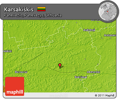Physical 3D Map of Karsakiškis