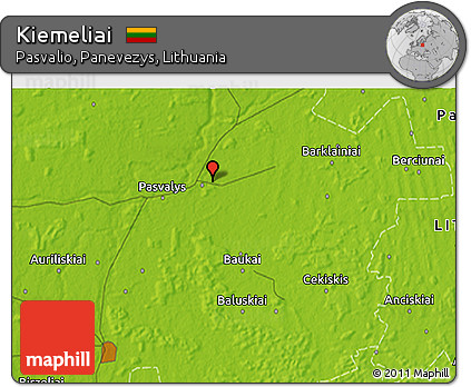 Physical 3D Map of Kiemeliai
