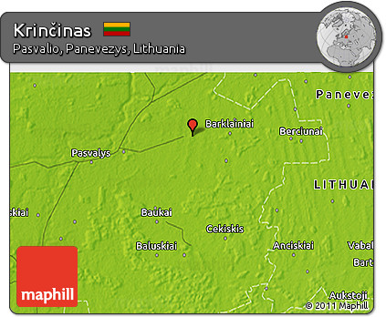 Physical 3D Map of Krinčinas