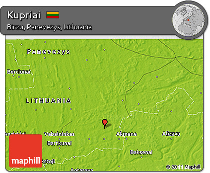 Physical 3D Map of Kupriai