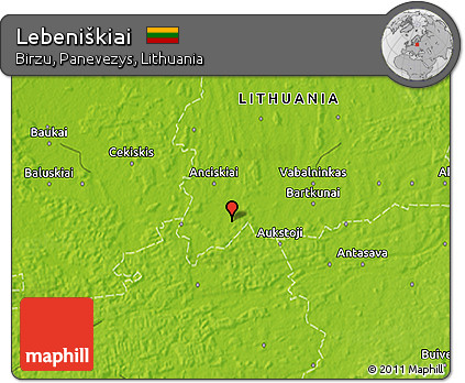 Physical 3D Map of Lebeniškiai