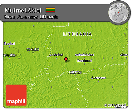 Physical 3D Map of Muimeliškiai