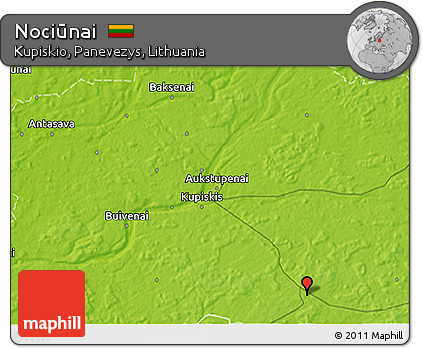 Physical 3D Map of Nociūnai