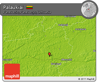 Physical 3D Map of Palaukiai