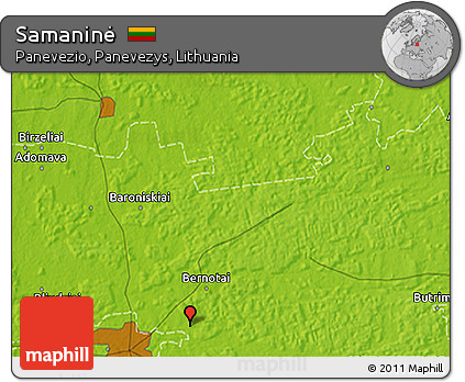 Physical 3D Map of Samaninė