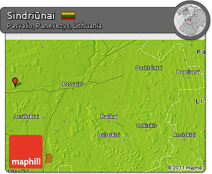 Physical 3D Map of Sindriūnai