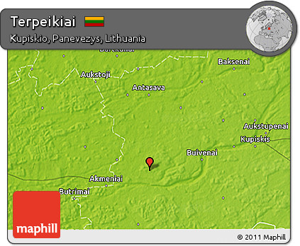 Physical 3D Map of Terpeikiai