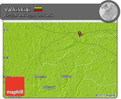 Physical 3D Map of Valkiškiai