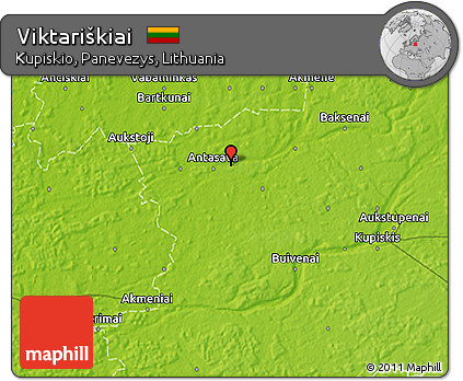 Physical 3D Map of Viktariškiai