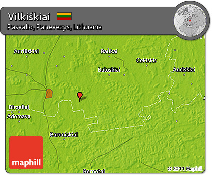 Physical 3D Map of Vilkiškiai