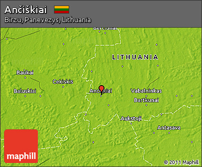 Physical 3D Map of Ančiškiai
