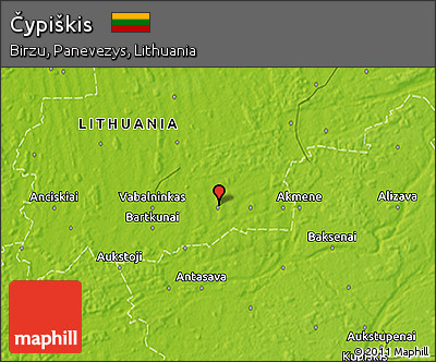 Physical 3D Map of Čypiškis