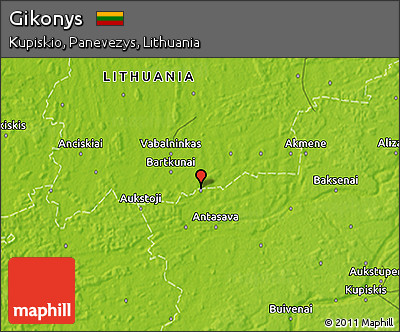 Physical 3D Map of Gikonys