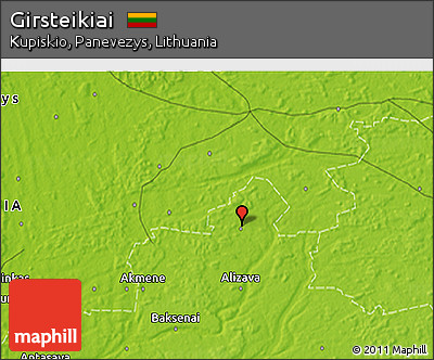 Physical 3D Map of Girsteikiai