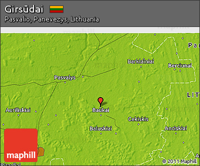 Physical 3D Map of Girsūdai