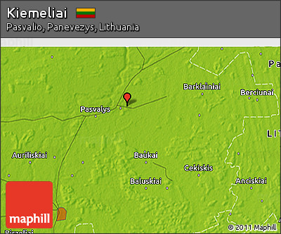 Physical 3D Map of Kiemeliai