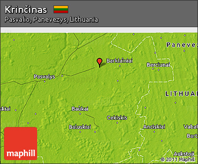 Physical 3D Map of Krinčinas