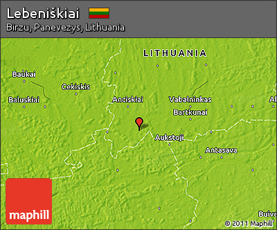 Physical 3D Map of Lebeniškiai