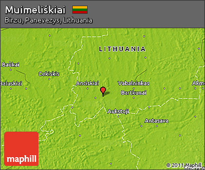 Physical 3D Map of Muimeliškiai