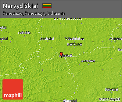 Physical 3D Map of Narvydiškiai