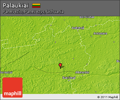 Physical 3D Map of Palaukiai