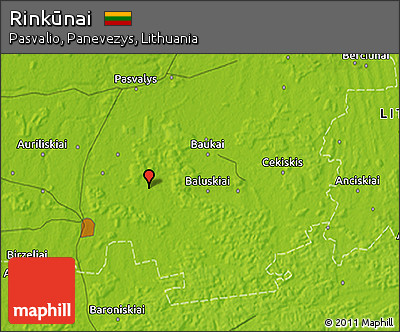 Physical 3D Map of Rinkūnai
