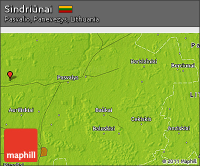Physical 3D Map of Sindriūnai
