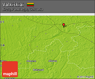 Physical 3D Map of Valkiškiai
