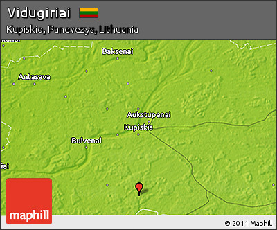 Physical 3D Map of Vidugiriai