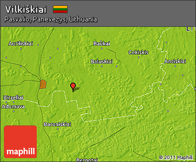 Physical 3D Map of Vilkiškiai