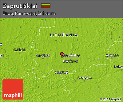 Physical 3D Map of Zaprutiškiai