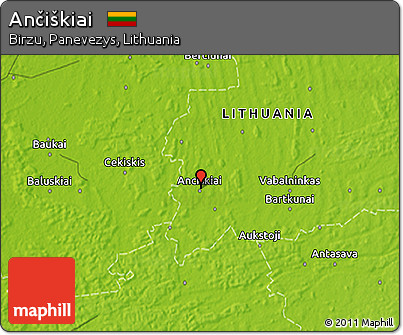 Physical 3D Map of Ančiškiai