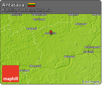 Physical 3D Map of Antašava