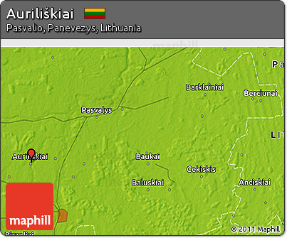 Physical 3D Map of Auriliškiai