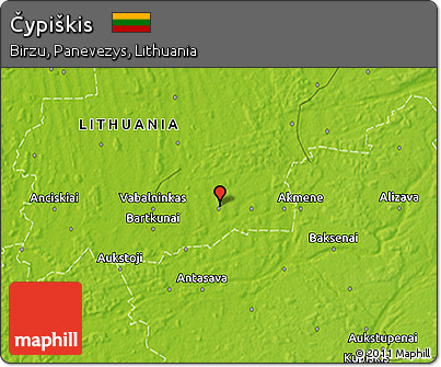 Physical 3D Map of Čypiškis