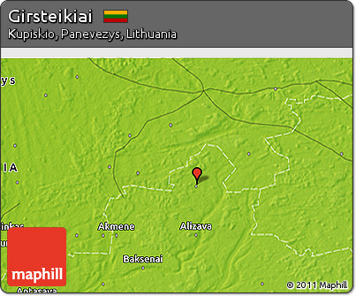 Physical 3D Map of Girsteikiai