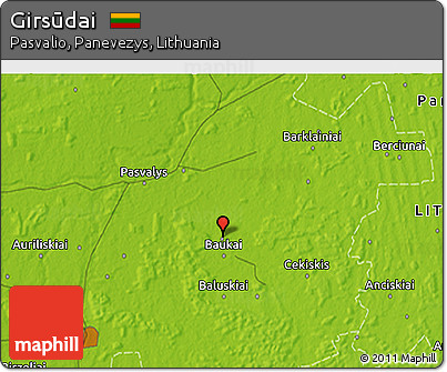 Physical 3D Map of Girsūdai