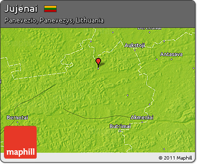Physical 3D Map of Jujėnai