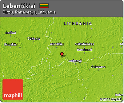 Physical 3D Map of Lebeniškiai