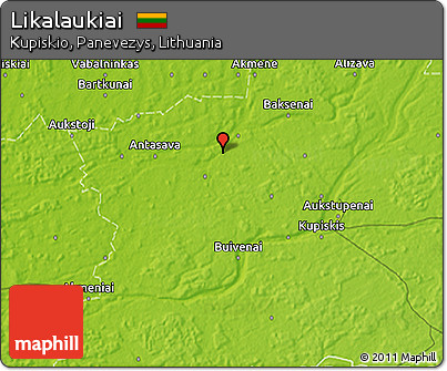 Physical 3D Map of Likalaukiai