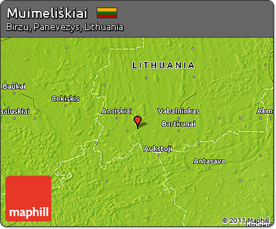 Physical 3D Map of Muimeliškiai