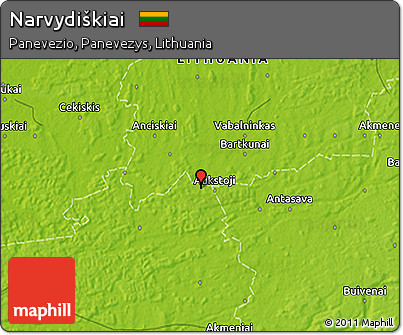 Physical 3D Map of Narvydiškiai