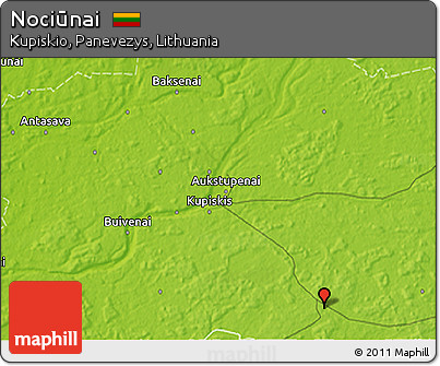 Physical 3D Map of Nociūnai