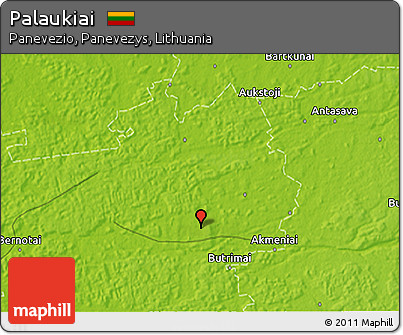 Physical 3D Map of Palaukiai