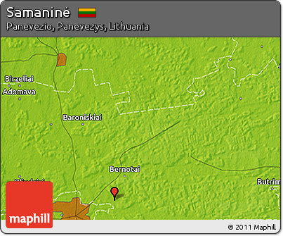 Physical 3D Map of Samaninė